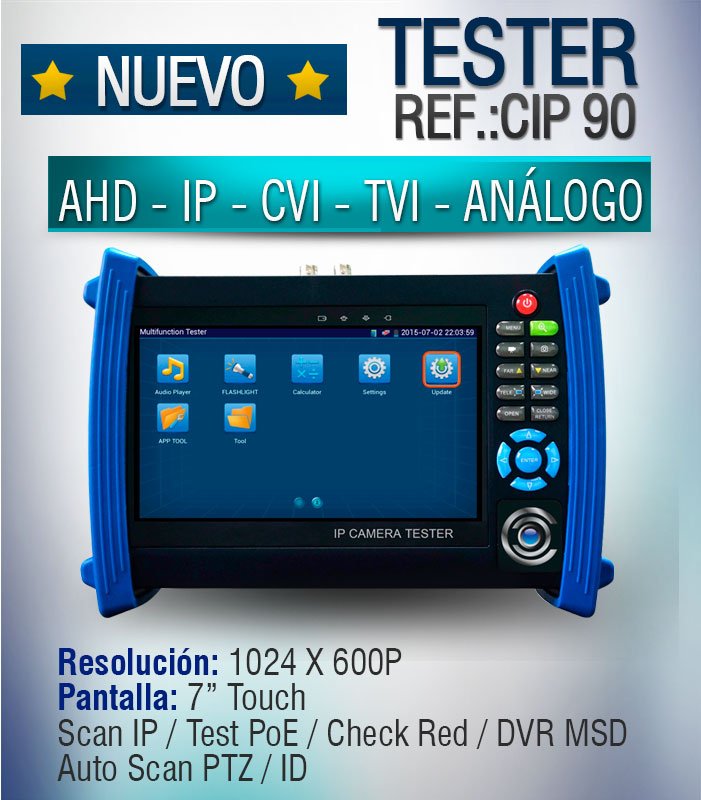 Tester AHD, IP, TVI, CVI y análogo